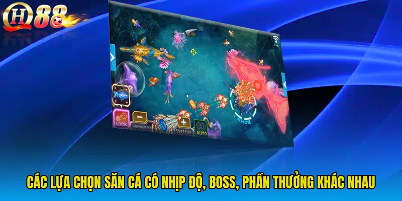 Các lựa chọn săn cá có nhịp độ, boss, phần thưởng khác nhau